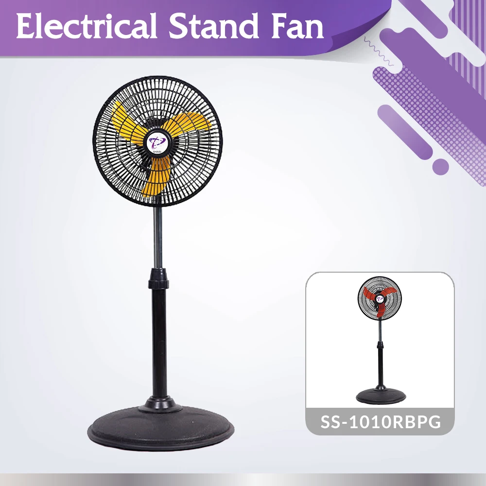 High efficiency Oscillating Pedestal Stand Fan SS-1010RBPG low noise  3 blades