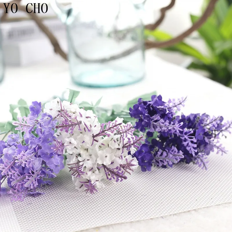 YO CHO 10 Branches artificial Lavender decorative Silk artificial Lavender Flowers for home decoration