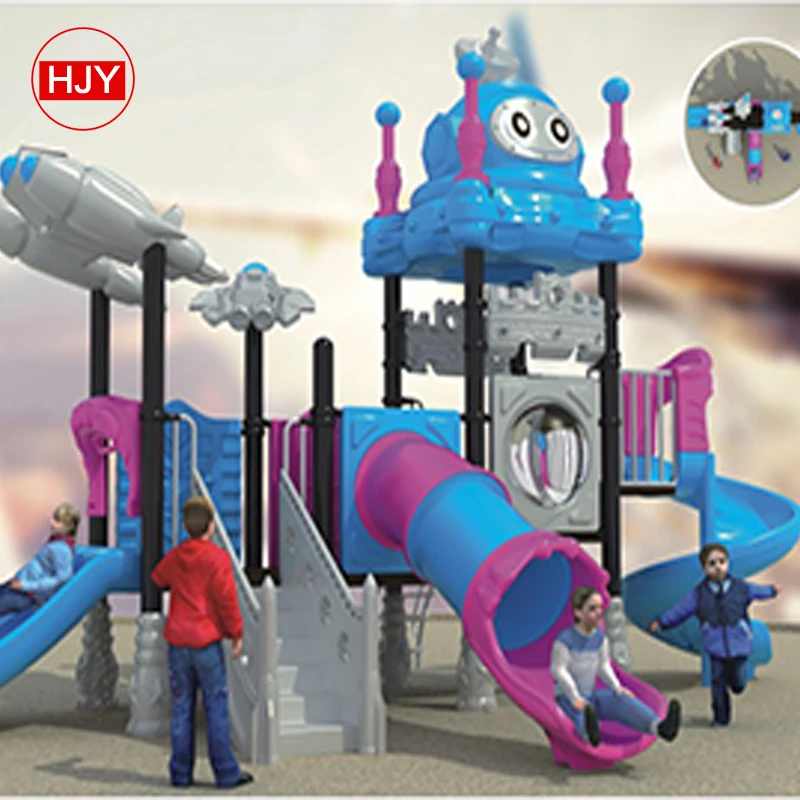 kids outdoor playground equipment play house with plastic slide