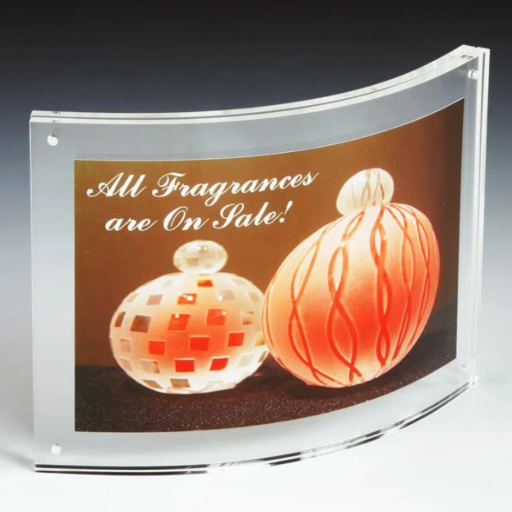 7x5 прозрачная изогнутая акриловая магнитная фоторамка/фоторамка