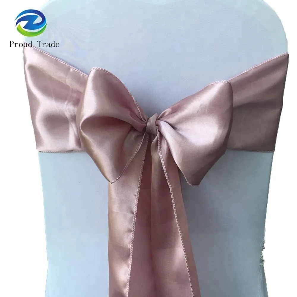 Cheap hot satin rose gold chair sashes for wedding