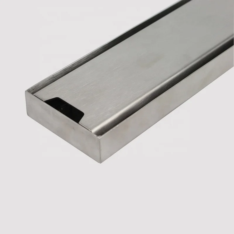 Bathroom floor drains stainless steel linear shower drain with elegant metal drain grate cover