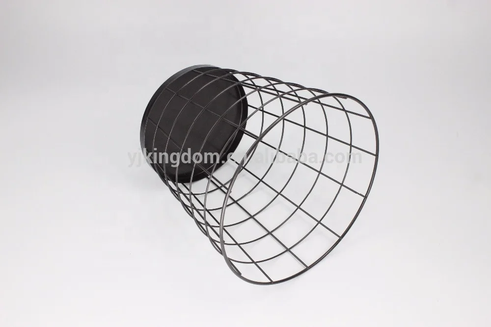550-35 household cleaning tool black metal wire paper waste bin trash basket