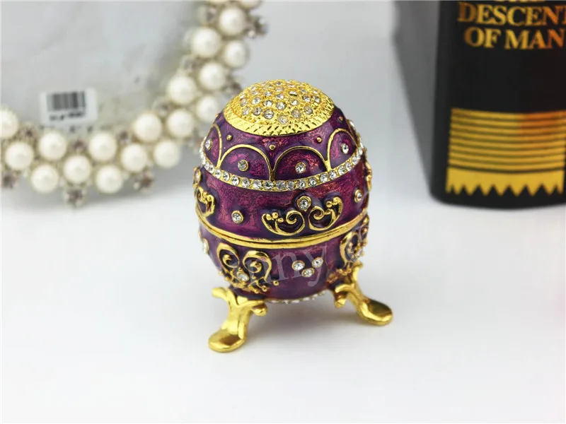 Easter Gift Metal Egg Trinket Box Ring Holder Pewter Boxes