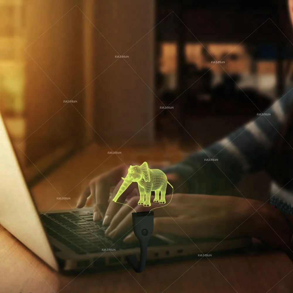 FS-3149U usb led light flashing elephant  shaped usb led light