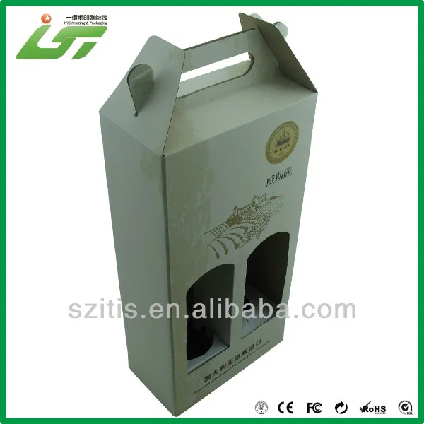 Новый картон коробка подарка, картон коробка вина оптовая продажа, пользовательские картон коробка с ручкой