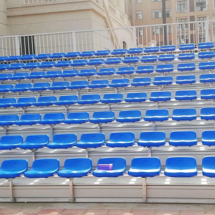 outdoor grandstand HDPE chairs on tribune bleachers for football plastic folding aluminum stadium bleacher seat