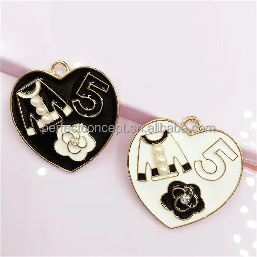 DIY Wholesale Enamel Heart Flower and 5 Charm Phone Charm 456