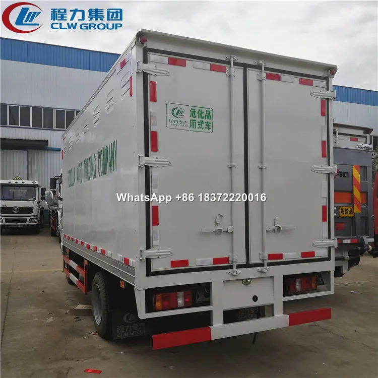 Cheapest price 4 tons small gas bottle transportation box cargo truck for sale