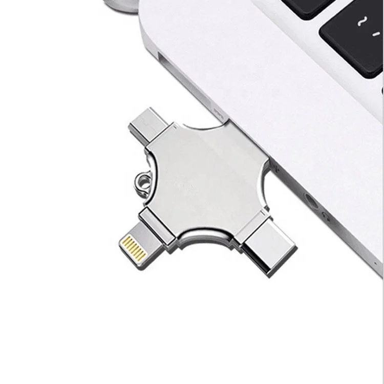 Wholesale metal cross four in one mobile phone U disk is applicable to android type-c 3.0 usb otg flash drive