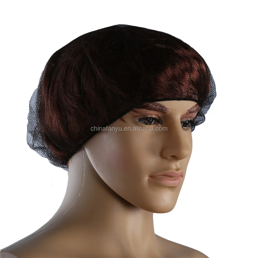 disposable bouffant nylon hairnet cap with elastic