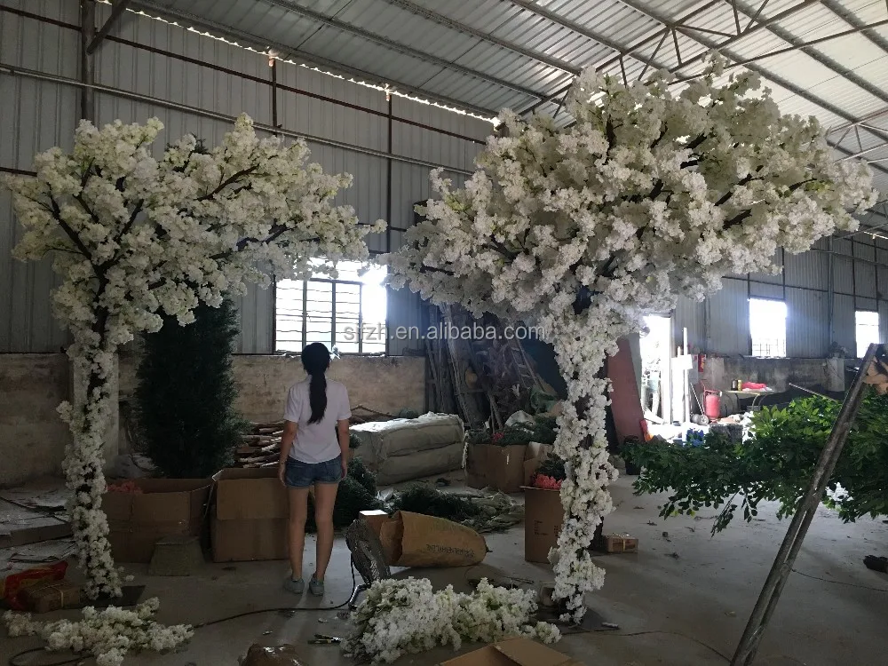 Wholesale high quality wedding decorations artificial cherry tree, fake cherry tree decoration plastic cherry blossom tree