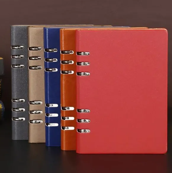 Customize 6 Spiral PU Leather Organizer Planner Notebook Luxury Hardcover Note Book For Business Gifts