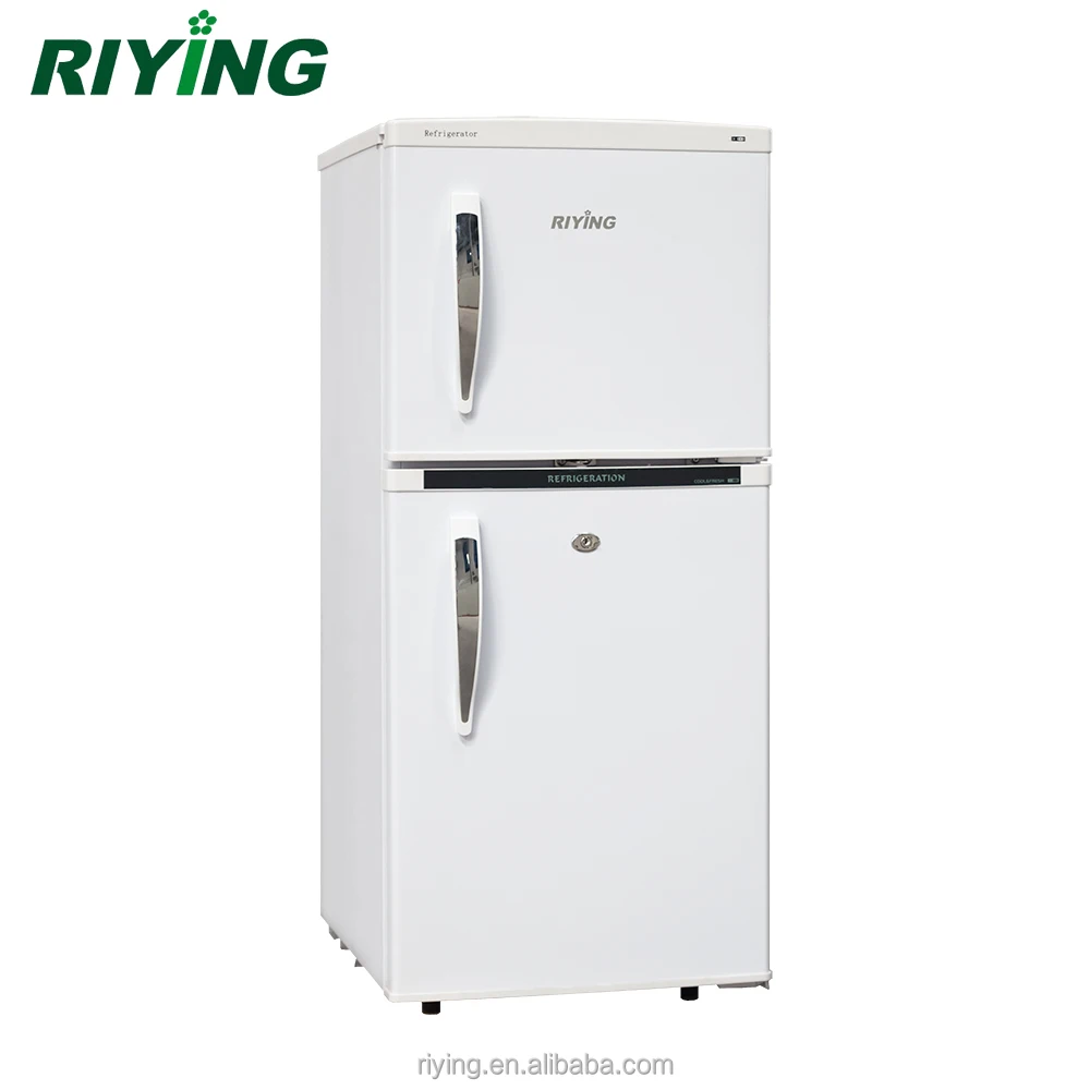 Two Door and Top Freezer Stainless Steel Small Refrigerator with Lock BCD-138