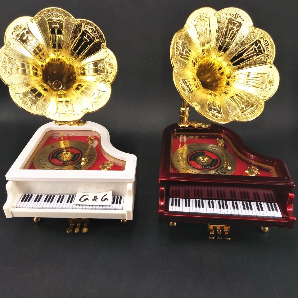 18-note Plastic Mini Gramophone Music Box