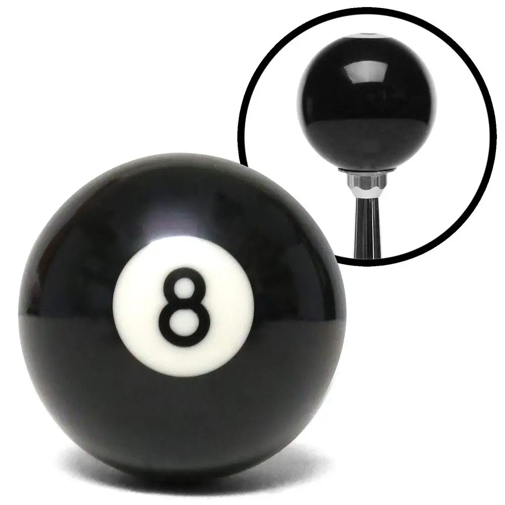 Black 8th POOL BILLIARD BALL Custom Shift Lever Shift Knob Shifter Head With Three Size Thread Adapter
