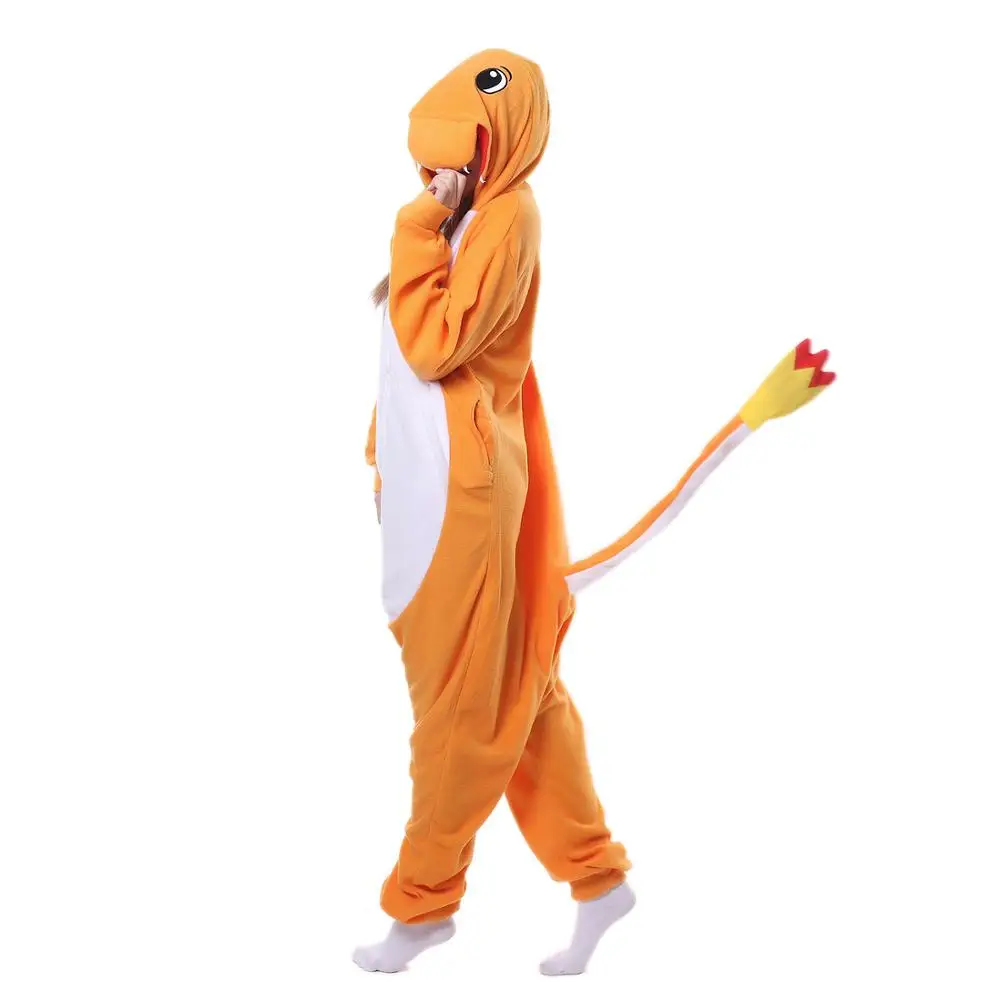 Cute Fire Dragon Pajamas Polar Fleece Fabric Costume dress