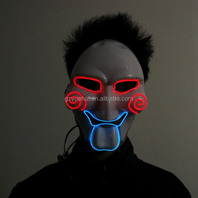 Jazz Dancer Favors Neon Led Strip Easter Horrific Mask Night Lamp Cold Light EL Dimple Saw Blinking Mask as Rave Party Supplies