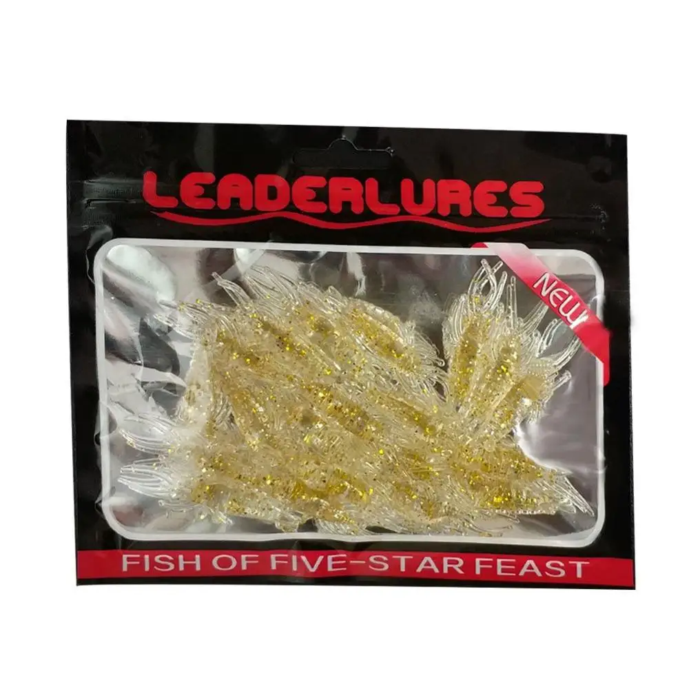 20pcs/bag Artificial soft Shrimp Fishing Lure Prawn Plastic Soft Bait