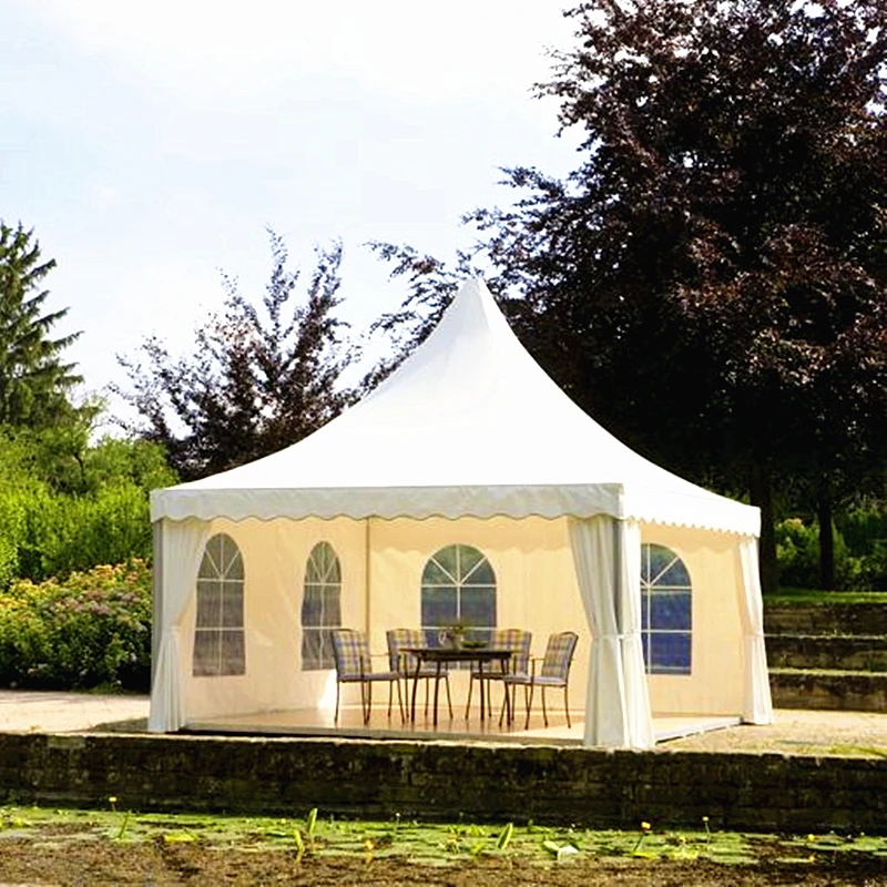 5Mx5M White Pagoda Tent with High Peak Roof