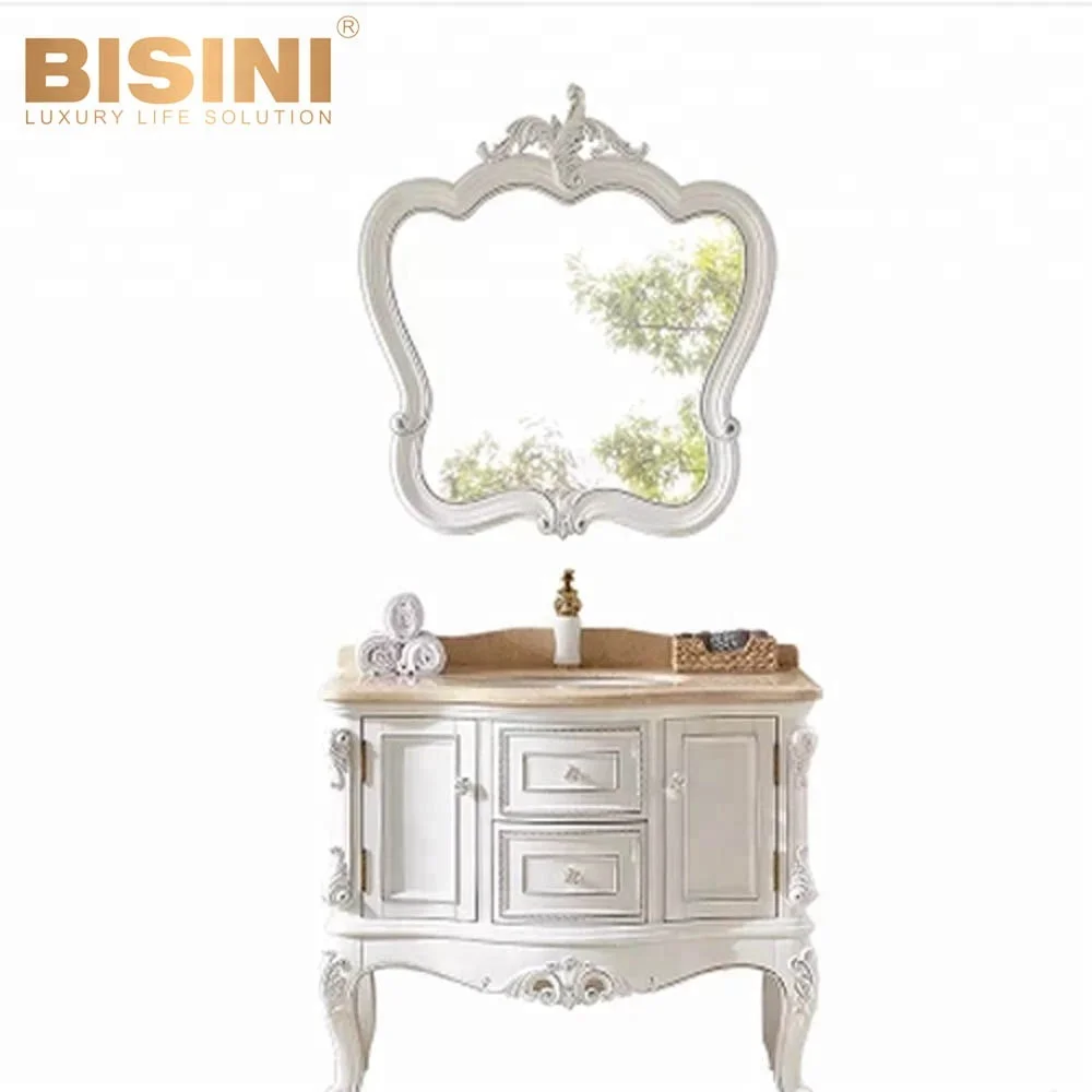 Bisini европейского стиля из цельной древесины мебель для ванной комнаты/Высокое качество Мраморная Столешница Раковина/косметическое зеркало роскошный умывальник раковина шкаф BF07-10001