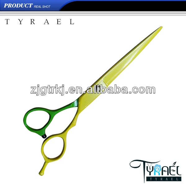 Профессиональный желтый и зеленый с тефлоновым покрытием салон ножничные T-111