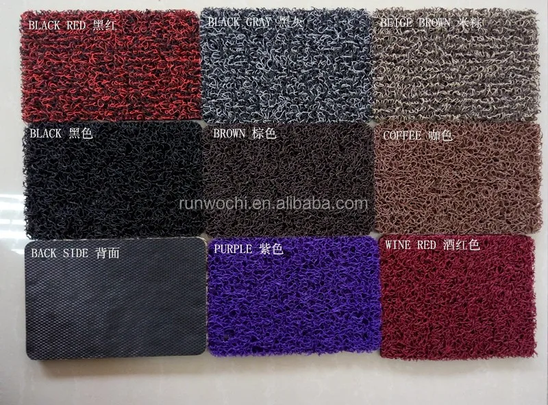 eco-friendly anti-slip pvc coil car mats with double color