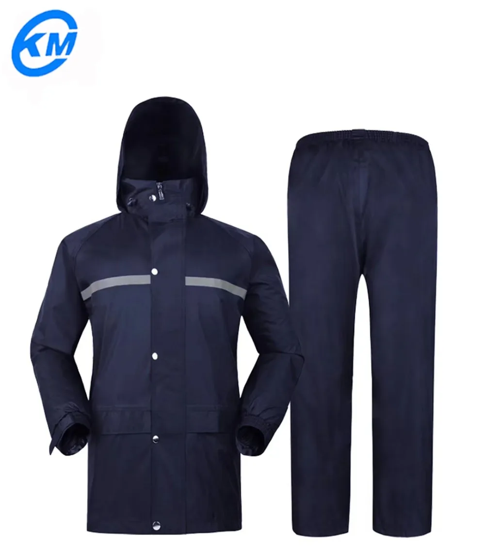 Wholesale Polyester Pongee Reflective Motorcycle Rain Wear With Pants