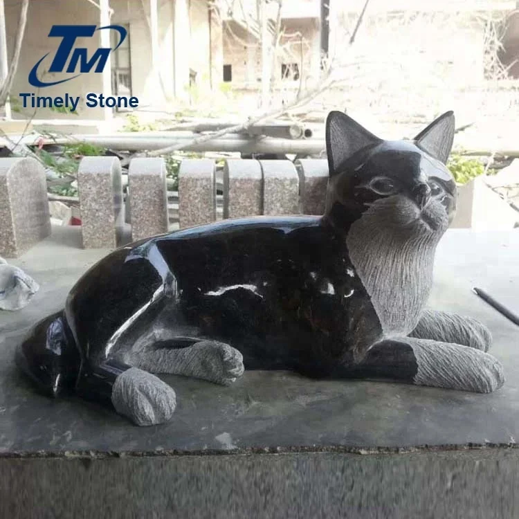 
Animal Statue Cat Carved Stone Figurines Sculpture 