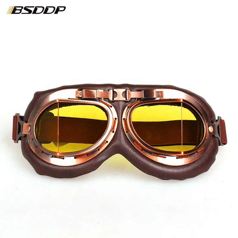 BSDDP Motorcycle Goggles Glasses Vintage Motorbike Classic Goggles Retro For Harley Protection Eyewear UV Protection