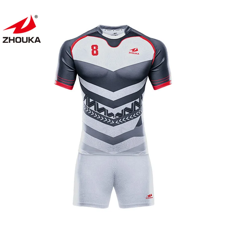 Комплект футбольной одежды для регби на заказ, Джерси для регби из 100% полиэстера