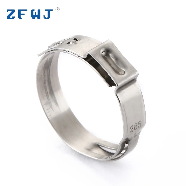 19.5-21mm stepless single ear hose clamp stainless steel fasten clamp