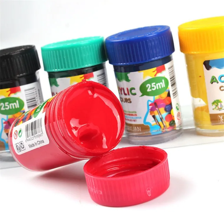 2019 Students 6 Colors 25 ml Acrylic Paint With Color box Packing