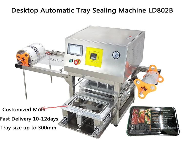 New design desktop type tofu box fresh meat tray sealing machine/food container sealer machine