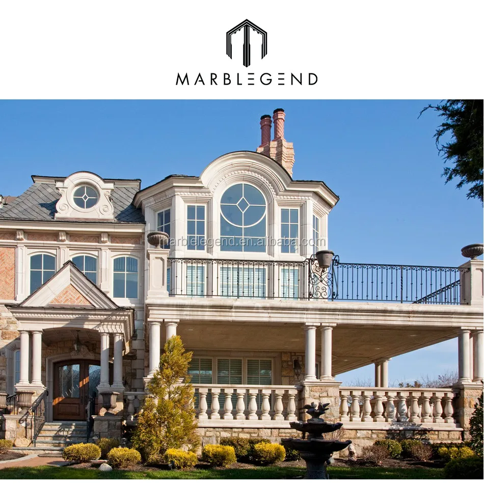 villa marble stone porch balcony railing designs