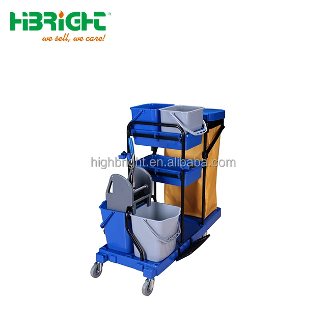 plastic housekeeping cleaning cart