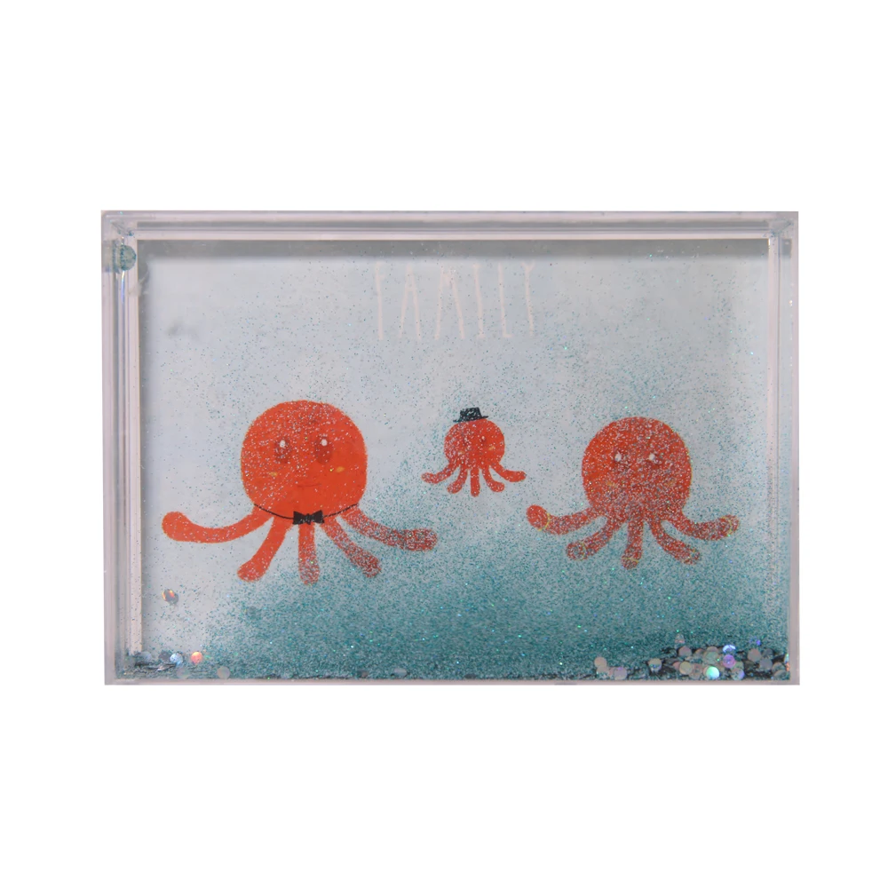 photo frame water globe custom glitter snowglobe photo frame Liquid photo frame