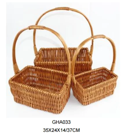 wicker baskets for plants and gifts, wicker basket with handle