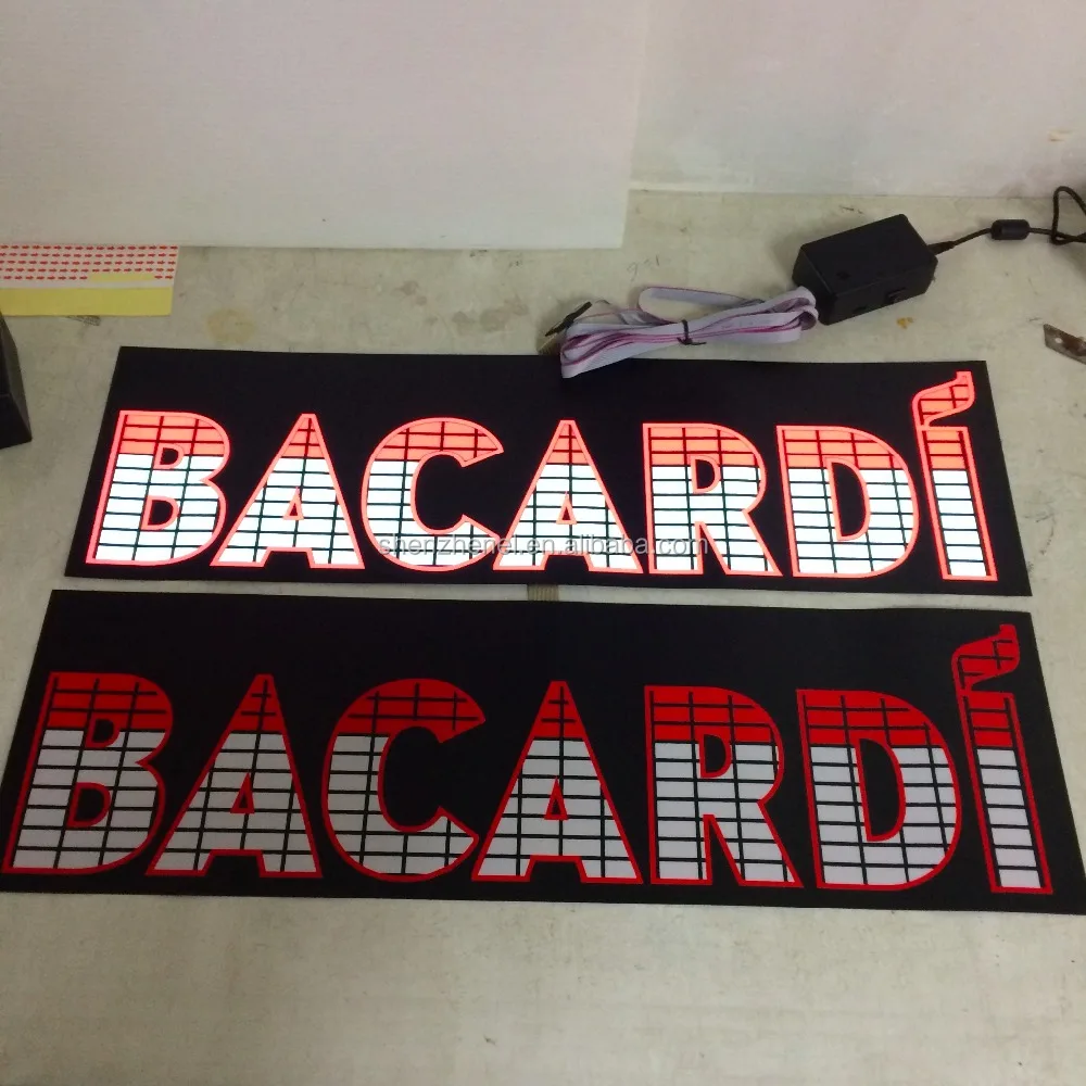 customized 55 x 14cm EL sound animated flash lighting poster