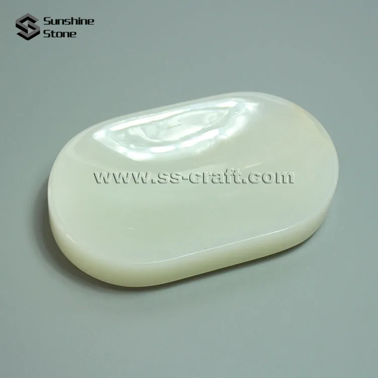 Luxury Unique Hotel White Onyx Soap Dish
