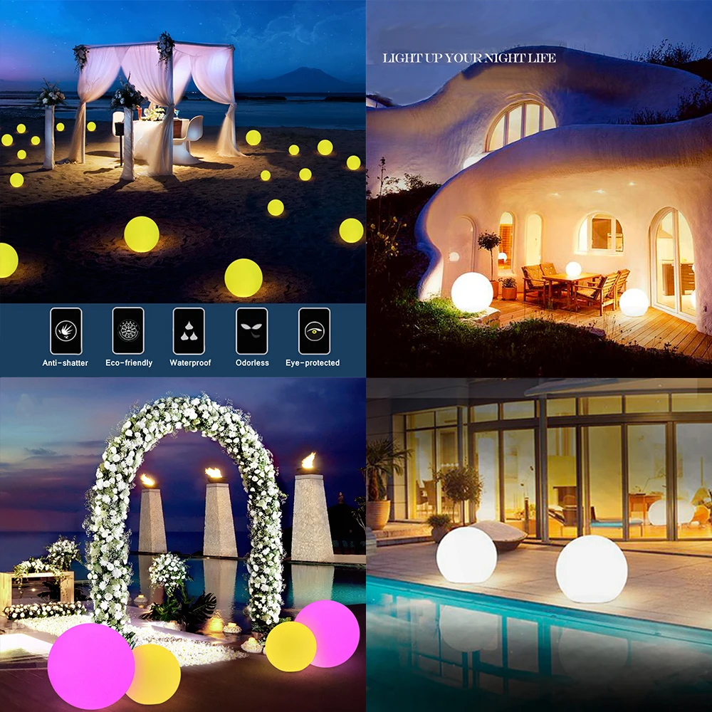 white colour light hotel furniture decoration led bowling ball