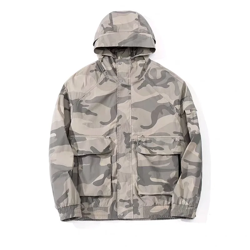 2022 New style plus size trench coats spring and autumn camouflage jackets for men