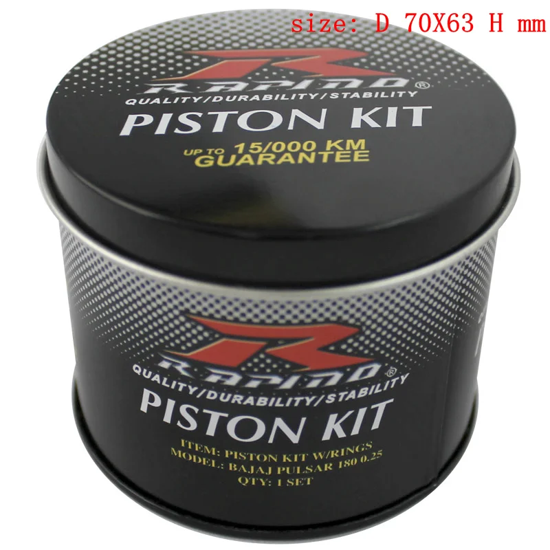 round shape piston kit metal packing tin