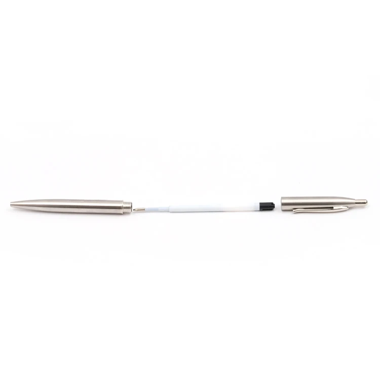 2 Year warranty slim design stainless steel ballpoint pen for business branding
