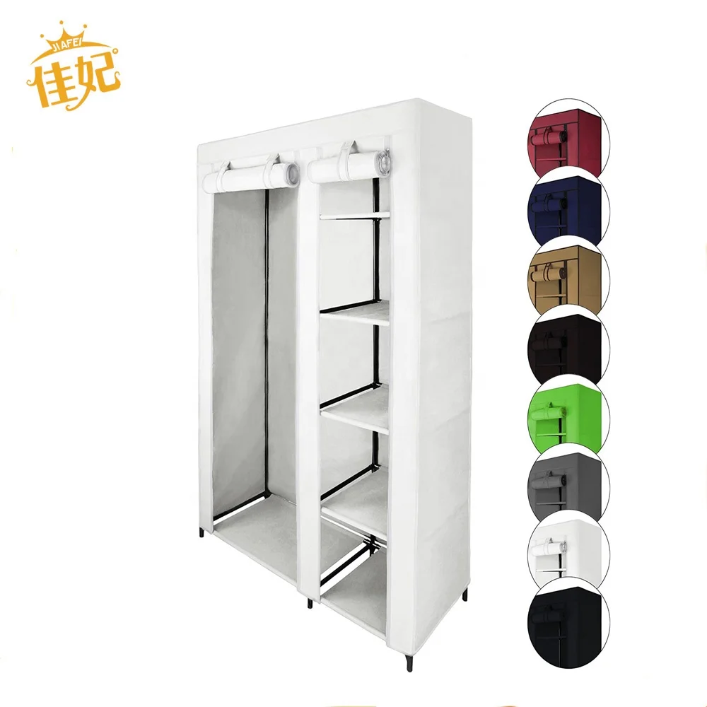 made in china Bedroom wardrobes,New style portable non-woven fabric metal steel wardrobe