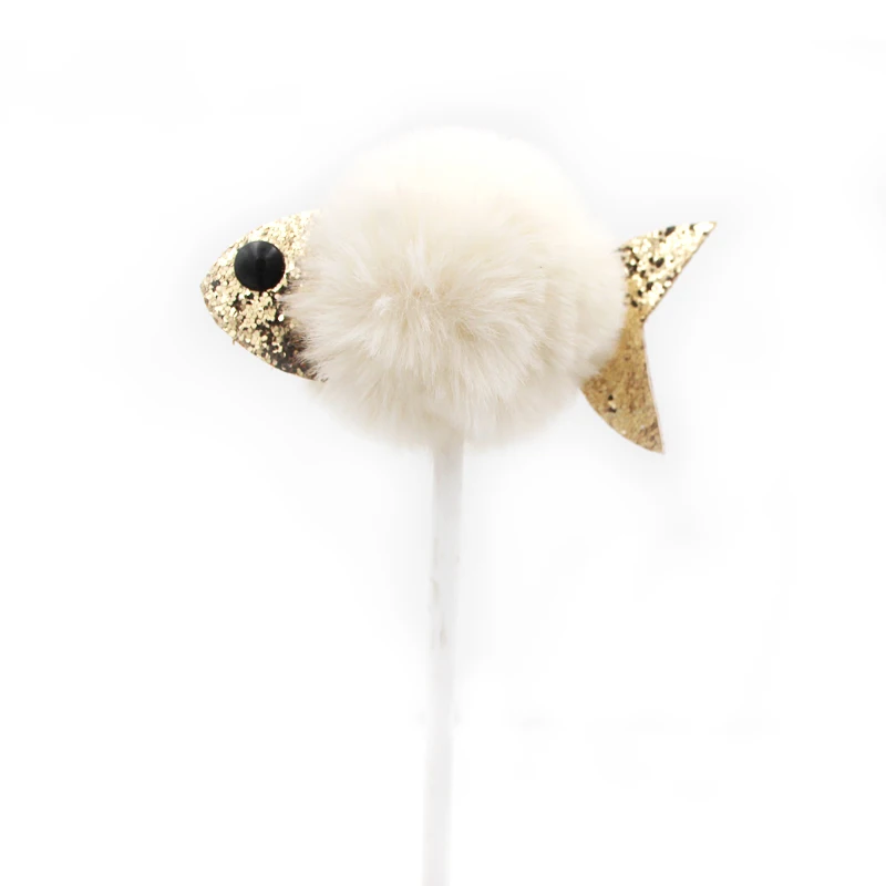 
2018 high quality lovely animal fish shape fuzzy pom pom pen kids ball pens 