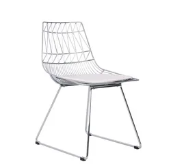 Металлический обеденный стул из проволочной сетки, обеденный стул из золотистой проволоки