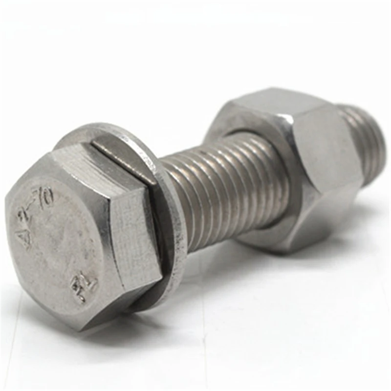 Fasteners Supplier Finish Plain Stainless steel DIN933 or DIN931Hexagon Bolt and Nut with Washer of SS304 SS316
