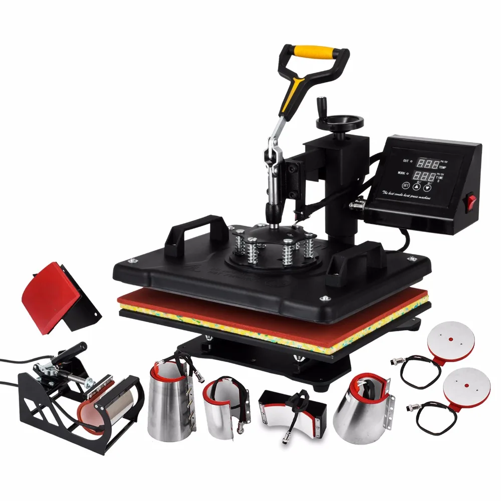 
8 in 1 Digital Heat Press Machine Multifunctional Transfer Sublimation for T-Shirt Mug Cup Hat Cap 15