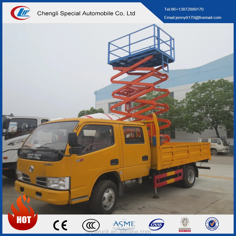 Dongfeng double cabin 12m hydraulic lift aerial platform truck for sale